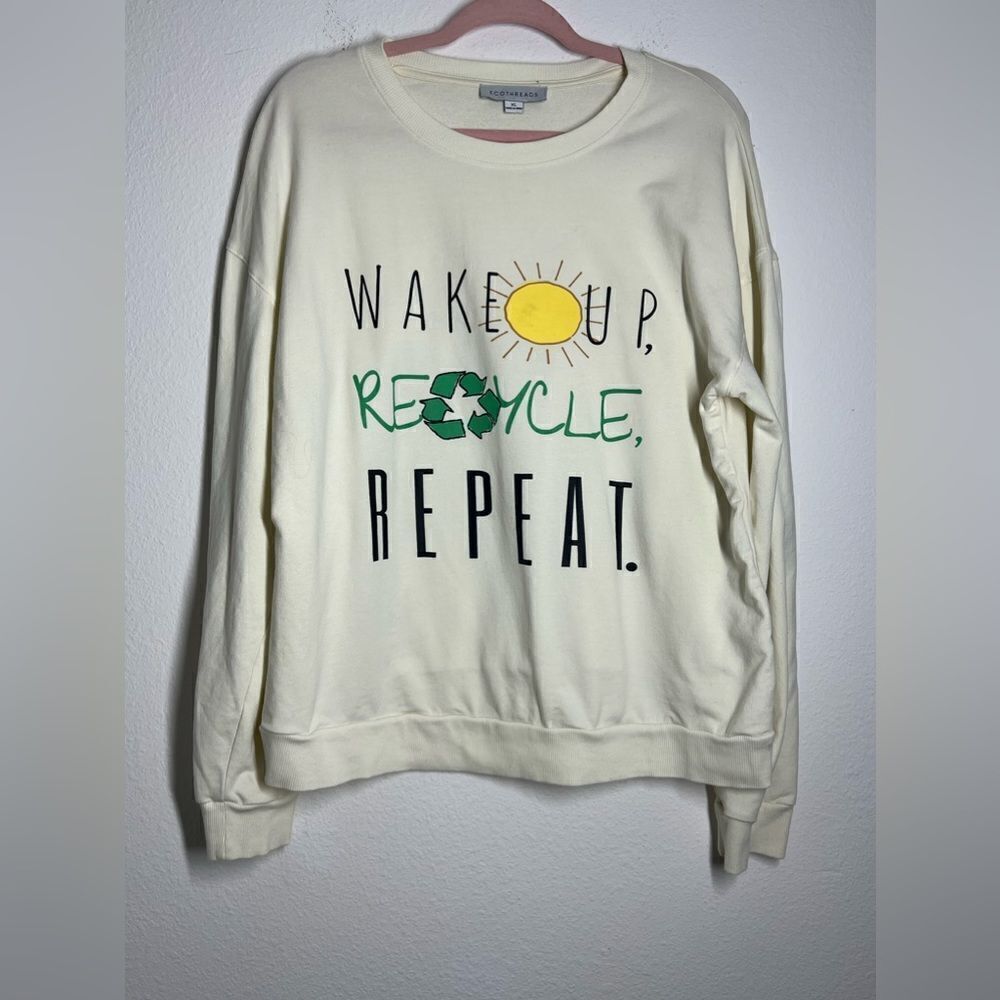 Ecothreads Sweatshirt/Shirt/ Size: XL Cotton Long Sleeve Cream
